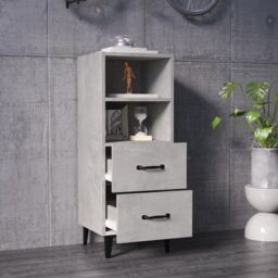 Berkfield Home Sideboard Concrete Grey 34.5x34x90 cm Engineered Wood - thumbnail 3