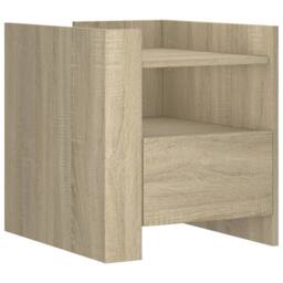 Berkfield Home Bedside Cabinet Sonoma Oak 45x50x50 cm Engineered Wood in Light Oak - Size: 45 x 50 x 50 cm - thumbnail 1