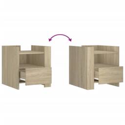 Berkfield Home Bedside Cabinet Sonoma Oak 45x50x50 cm Engineered Wood in Light Oak - Size: 45 x 50 x 50 cm - thumbnail 8