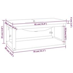 Berkfield Home Bathroom Washbasin Frame with Built-in Basin Black Iron - thumbnail 7