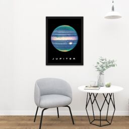 "Artery8 Wall Art Print NASA James Webb Space Telescope Jupiter Composite Image Large Framed Wall Décor Art in Brown - Size: W18"" x H24""" - thumbnail 2