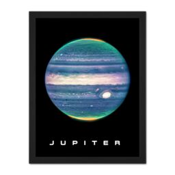 "Artery8 Wall Art Print NASA James Webb Space Telescope Jupiter Composite Image Large Framed Wall Décor Art in Brown - Size: W18"" x H24""" - thumbnail 1