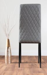 FurnitureboxUK Giovani 6-Seater Grey Glass Dining Table & 6 Milan Faux Leather Dining Chairs - thumbnail 6