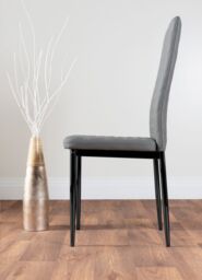 FurnitureboxUK Giovani 6-Seater Grey Glass Dining Table & 6 Milan Faux Leather Dining Chairs - thumbnail 5