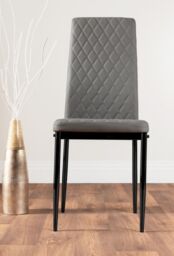 FurnitureboxUK Giovani 6-Seater Grey Glass Dining Table & 6 Milan Faux Leather Dining Chairs - thumbnail 4
