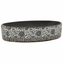 Berkfield Home Countertop Basin Black & Blue Oval 56.5x36.5x13.5 cm Ceramic