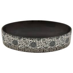 Berkfield Home Countertop Basin Black & Blue Oval 56.5x36.5x13.5 cm Ceramic - thumbnail 4