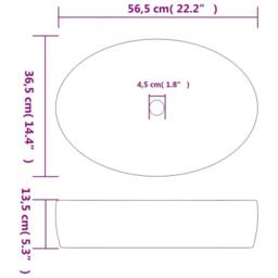 Berkfield Home Countertop Basin Black & Blue Oval 56.5x36.5x13.5 cm Ceramic - thumbnail 8