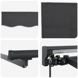 Berkfield Home Manual Retractable Awning - Anthracite, 300x250 cm in Dark Grey - thumbnail 8