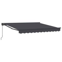 Berkfield Home Manual Retractable Awning - Anthracite, 300x250 cm in Dark Grey - thumbnail 1