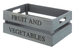 Orsina Grey Wooden Crate Storage Box, Rustic Wooden Fruit Storage Box, Storage Bin, Weathered Wooden Crate Box