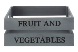 Orsina Grey Wooden Crate Storage Box, Rustic Wooden Fruit Storage Box, Storage Bin, Weathered Wooden Crate Box - thumbnail 3
