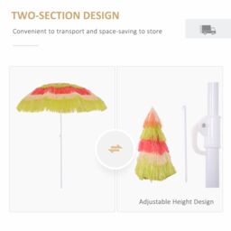 OUTSUNNY Patio Garden Hawaii Beach Sun Umbrella Sunshade Hawaiian Parasol - thumbnail 5
