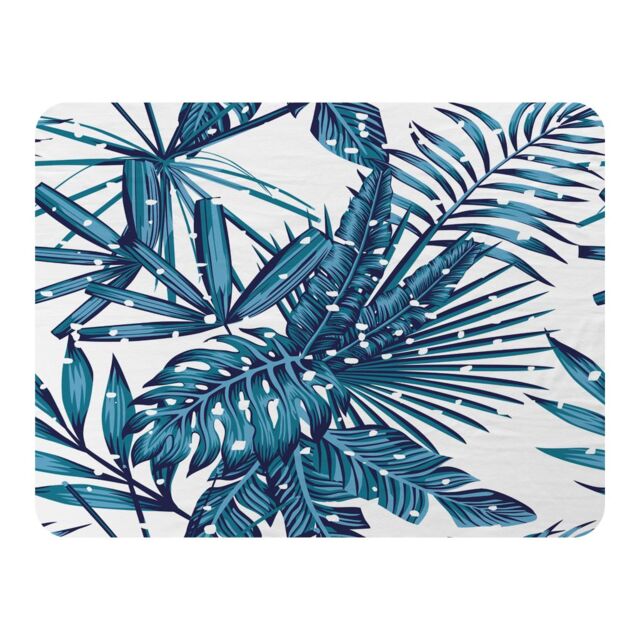 Benjamin Tate Design Snow Tropical Leaves Blanket in Natural - Size: 120 cm x 150 cm - image 1