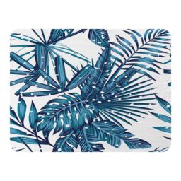 Benjamin Tate Design Snow Tropical Leaves Blanket in Natural - Size: 120 cm x 150 cm - thumbnail 1