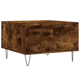 Berkfield Home Coffee Table Smoked Oak 55x55x36.5 cm Engineered Wood in Brown - thumbnail 1