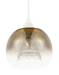 Happy Homewares Modern Polished Gold & Clear Glass Circular Pendant Lighting Shade - thumbnail 1
