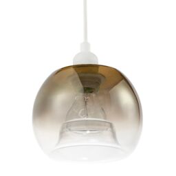 Happy Homewares Modern Polished Gold & Clear Glass Circular Pendant Lighting Shade - thumbnail 4