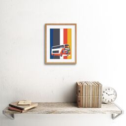 "Artery8 Wall Art Print Edinburgh Transport Bus Framed 9X7 in Beige - Size: W7"" x H9""" - thumbnail 2