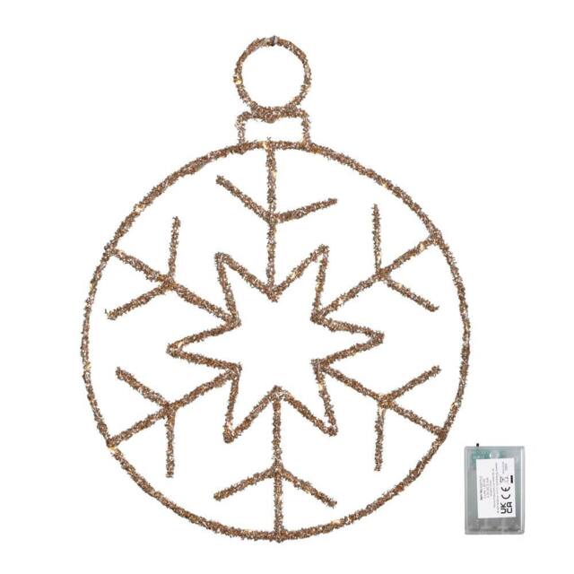 Samuel Alexander 49cm Gold Christmas Snowflake Ball with Warm White Twinkling LEDs - image 1
