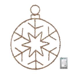 Samuel Alexander 49cm Gold Christmas Snowflake Ball with Warm White Twinkling LEDs - thumbnail 1