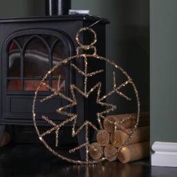 Samuel Alexander 49cm Gold Christmas Snowflake Ball with Warm White Twinkling LEDs - thumbnail 5