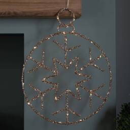 Samuel Alexander 49cm Gold Christmas Snowflake Ball with Warm White Twinkling LEDs - thumbnail 2