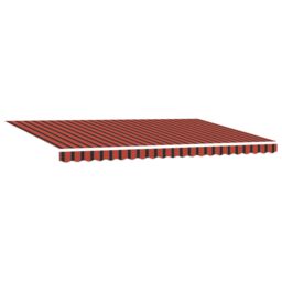 Berkfield Home Manual Retractable Awning with LED in Orange & Brown, 500x350 cm - thumbnail 3