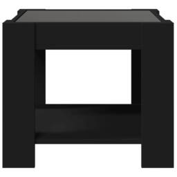 Berkfield Home Decorative Coffee Table with LED Black 53x53x45 cm Engineered Wood - Size: 53 x 53 x 45 cm - thumbnail 6