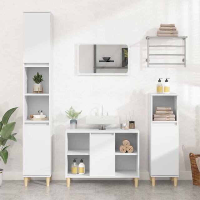 Berkfield Home Sink Cabinet White 80x33x60 cm Engineered Wood - Size: 80 x 33 x 60 cm - image 1