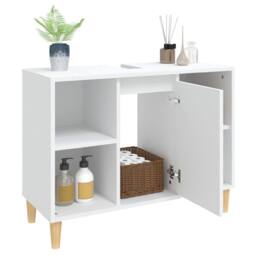 Berkfield Home Sink Cabinet White 80x33x60 cm Engineered Wood - Size: 80 x 33 x 60 cm - thumbnail 5