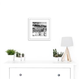 Artery8 CHS Sisson Town Mount Shasta Winter 1900 Photo 8X8 Inch Square Wooden Framed Wall Art Print Picture with Mount in White - thumbnail 2