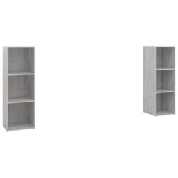 Berkfield Home TV Cabinets 2 pcs Concrete Grey 107x35x37 cm Engineered Wood - Size: 107 x 35 x 37 cm - thumbnail 2