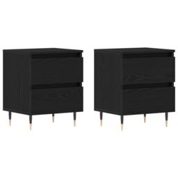 Berkfield Home Bedside Cabinets 2 pcs Black Oak 40x35x50 cm Engineered Wood - Size: 40 x 35 x 50 cm - thumbnail 2