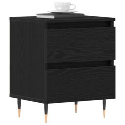 Berkfield Home Bedside Cabinets 2 pcs Black Oak 40x35x50 cm Engineered Wood - Size: 40 x 35 x 50 cm - thumbnail 3