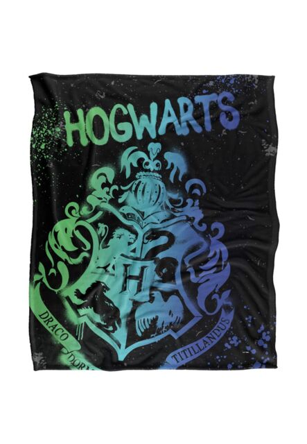 Warner Brothers Harry Potter Hogwarts Spray Paint Blanket 152 x 127 cm in White - image 1