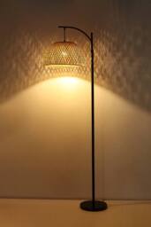 Living and Home Classic Handwoven Rattan Floor Lamp in Natural