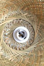 Living and Home Classic Handwoven Rattan Floor Lamp in Natural - thumbnail 6