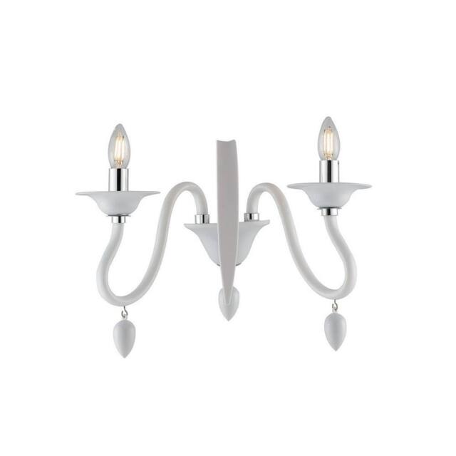 Netlighting ESTEFAN Twin 2 Light Candle Wall Light White 39x29x23cm - Size: 39 x 29 x 23 cm