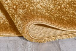 Smart Living Super Soft Fluffy Thick Pile Shimmer Shaggy Area Rugs in Gold - Size: 80 cm x 150 cm - thumbnail 4