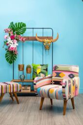 Orsina Bosie Safira Botanical Hair on Leather Cushion - thumbnail 2