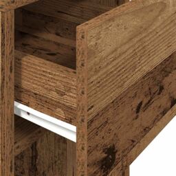 Berkfield Home Computer Tower Stand with Drawer Old Wood 30x44x74 cm in Brown - Size: 30 x 44 x 74 cm - thumbnail 8