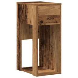 Berkfield Home Computer Tower Stand with Drawer Old Wood 30x44x74 cm in Brown - Size: 30 x 44 x 74 cm - thumbnail 2
