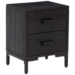 Berkfield Home Bedside Cabinet Black 36x30x45 cm Solid Pinewood - Size: 36 x 30 x 45 cm - thumbnail 2
