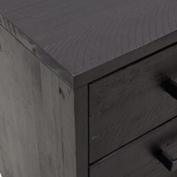 Berkfield Home Bedside Cabinet Black 36x30x45 cm Solid Pinewood - Size: 36 x 30 x 45 cm - thumbnail 6