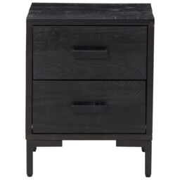 Berkfield Home Bedside Cabinet Black 36x30x45 cm Solid Pinewood - Size: 36 x 30 x 45 cm - thumbnail 3