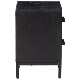 Berkfield Home Bedside Cabinet Black 36x30x45 cm Solid Pinewood - Size: 36 x 30 x 45 cm - thumbnail 5