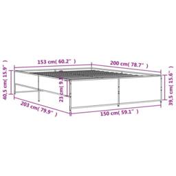 Berkfield Home Durable Bed Frame without Mattress Smoked Oak 150x200 cm King Size in Brown - thumbnail 9