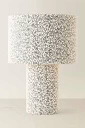 ValueLights Ash Natural Full Boucle Fabric Table Lamp in Light Grey - thumbnail 3
