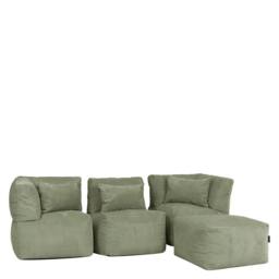 icon 4pcs Noa Bean Bag, 2x Corner, 1x Recliner, 1x Slab, Jumbo Cord in Green - thumbnail 3